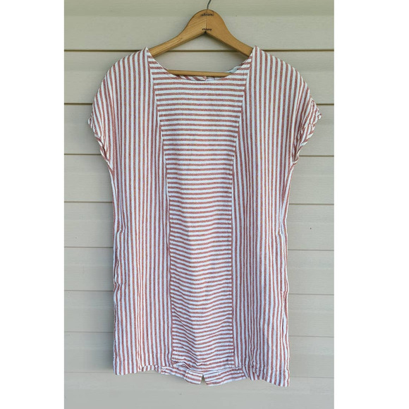 Madewell Stripe-Play Button-Back Tee Dress Size Small - Picture 2 of 7